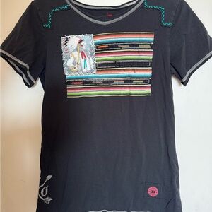 Double D Ranch Embroidered Flag Tee Size S